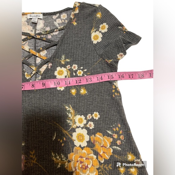 Love Fire Flowers Print RibbedT-Shirt Mini Dress Size XS - Picture 9 of 10